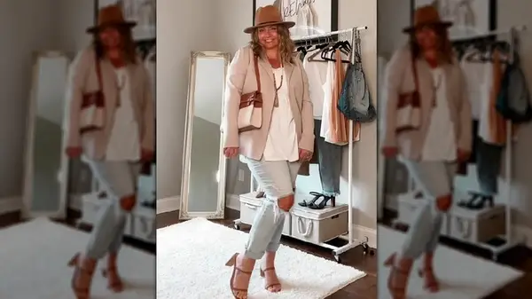 Peplum top and blazer