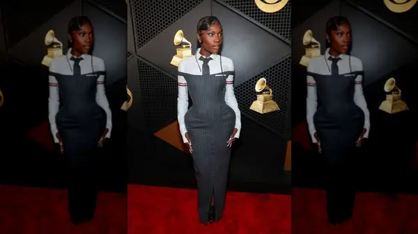 Doecchii in Thom Browne at the 2025 grammys