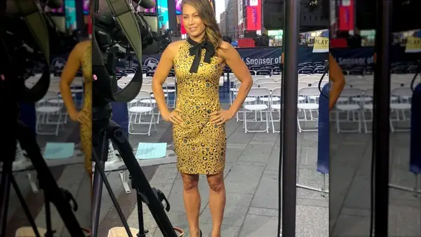Ginger Zee in a leopard-print dress