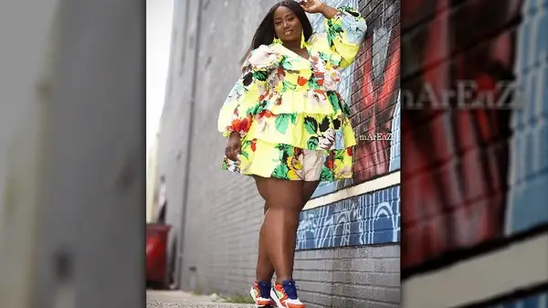 Floral dress with sneakers