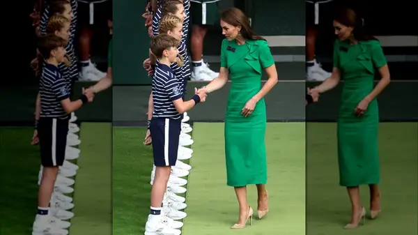 Kate Middleton in a wrinkled dress