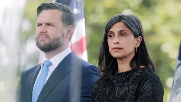 Usha Vance sitting next to JD Vance