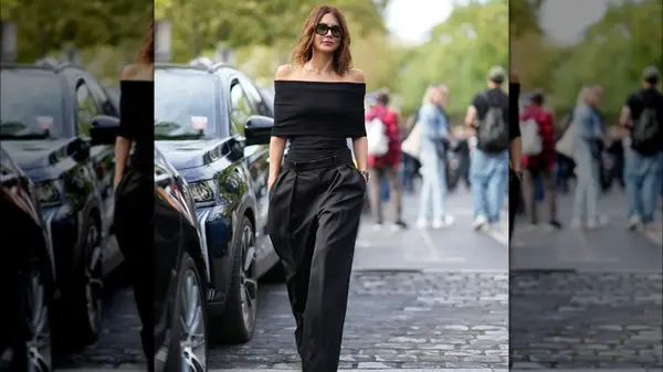 Woman in an off the shoulder top 