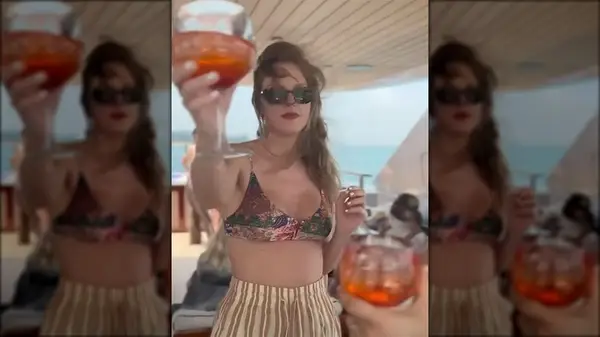 Taylor Swift in a printed bikini