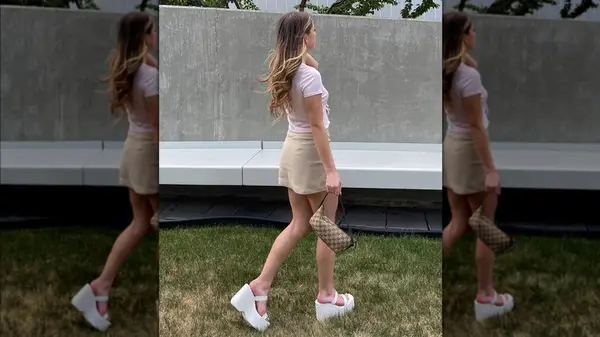 Woman wearing platform shoes