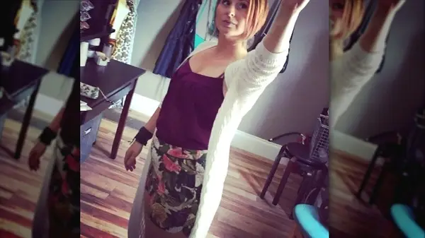 Woman wearing cardigan