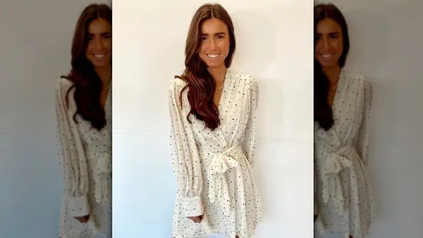 Woman in long sleeve dress