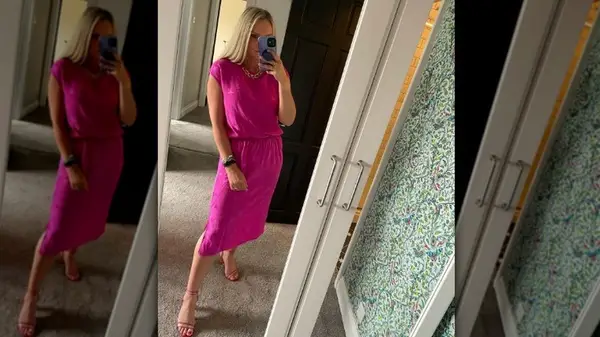 Woman in pink co-ord