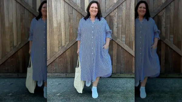 Woman in shirtdress