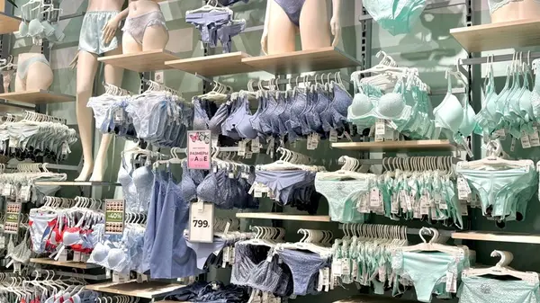 Underwear section in a store