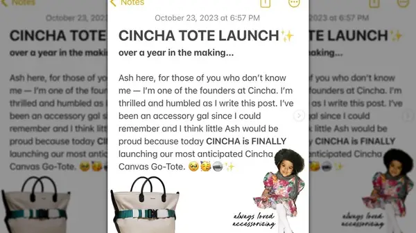 Cincha tote annoucement