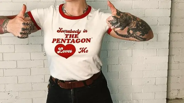 Person in ringer tee 