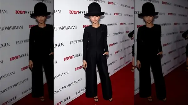 Zendaya in an oversized bowler hat