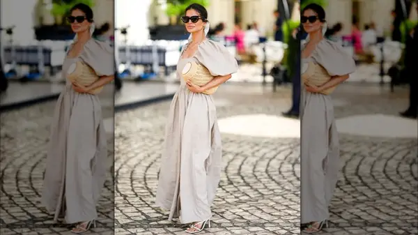 Woman in a linen dress 