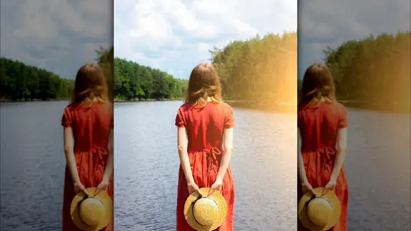 Woman wearing linen dress