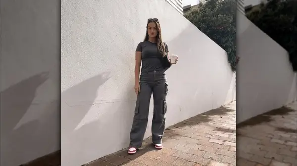 Monochrome cargo pants outfit