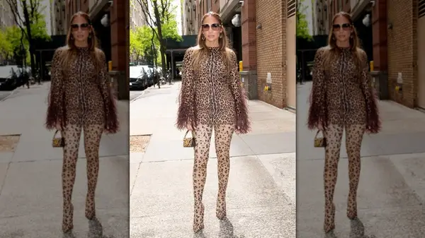 Jennifer Lopez in leopard outfit