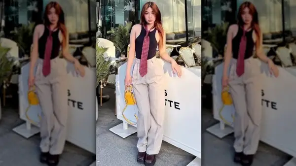 Big tie with casual outfit