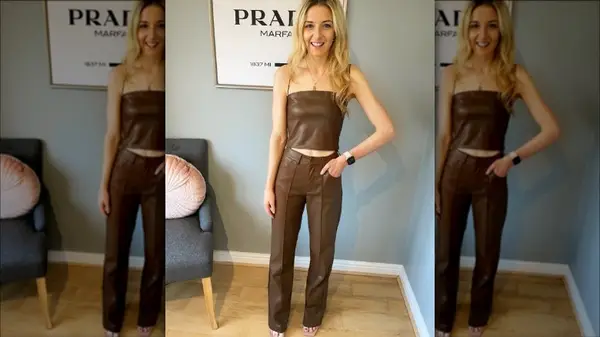 Brown leather outfit