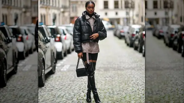 Woman in a cropped jacket 