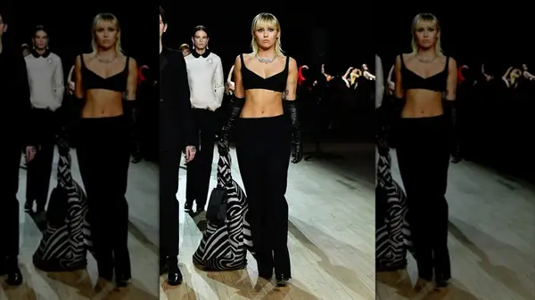 Miley Cyrus walking the runway at a Marc Jacobs Ready to Wear show during New York Fashion Week in 2020