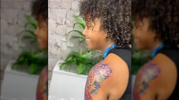 Watercolor shoulder tattoo