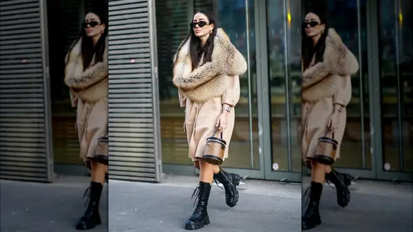 A woman in a furry stole 