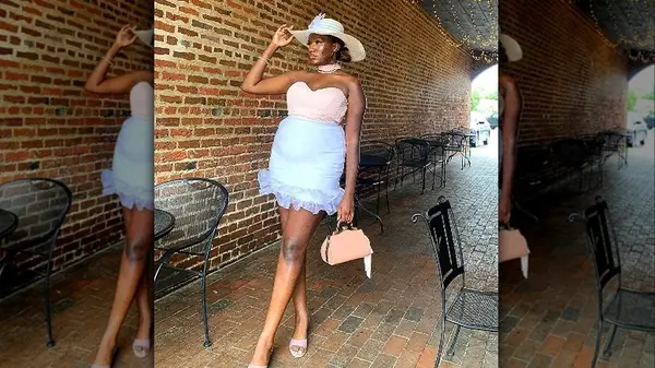 Person in pastel outfit 