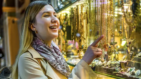woman at jewelry store