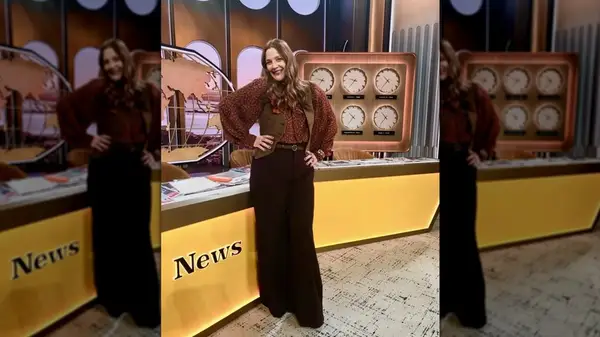 Drew Barrymore pising in 