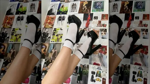 Mary Jane heels with socks