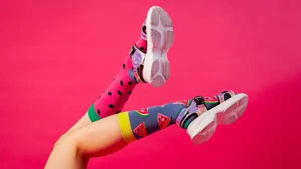 Patterned socks and sandals