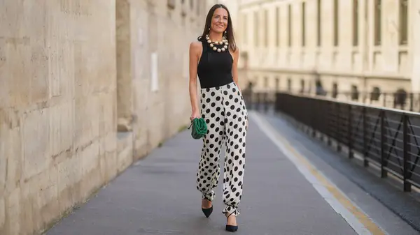 Woman in polka dot pants 
