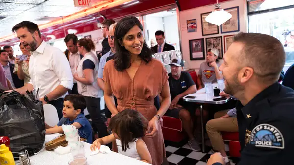 Usha Vance wearing jersey