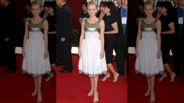Reese Witherspoon in a short, white dress