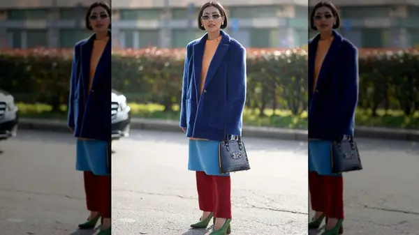 Colorblocked skirt and pants 