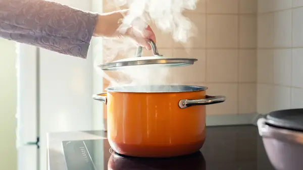 Pan of boiling water