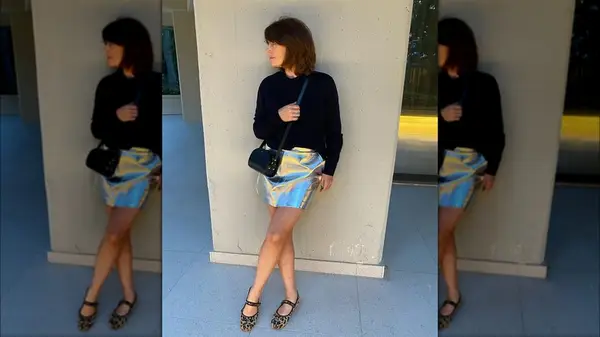 Woman in leopard print Mary Janes