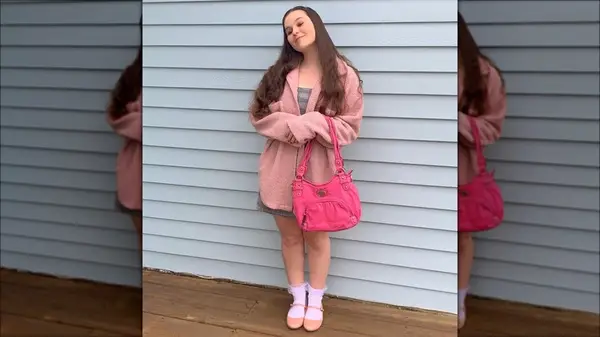 Woman in pink Mary Janes