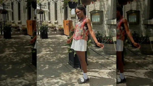 Woman wearing Mary Janes and socks