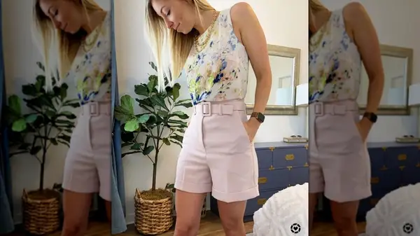 Shorts with floral top