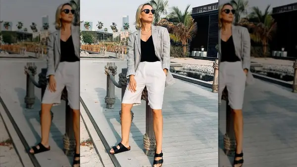 White tailored shorts