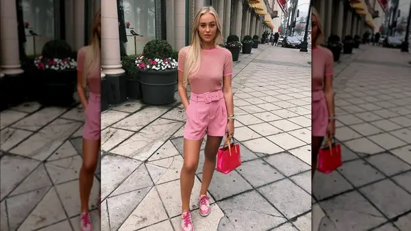 Pink tailored shorts