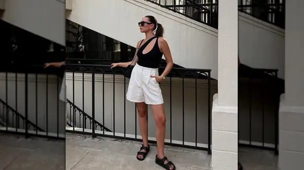 Tailored white shorts