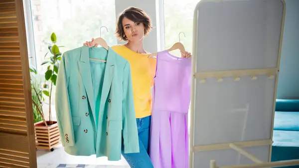 Woman looking at clothes