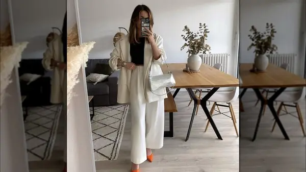 Woman with a silver bag