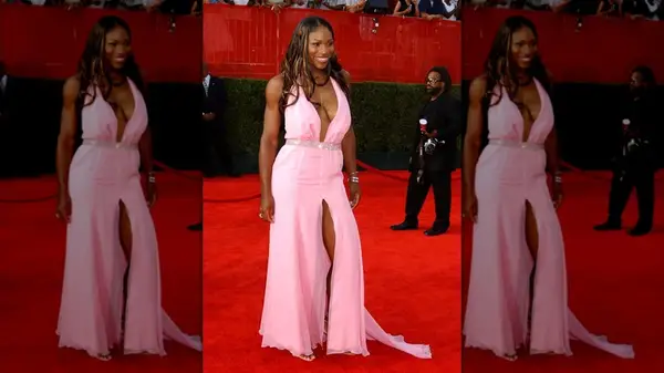 Serena Williams in a pink dress