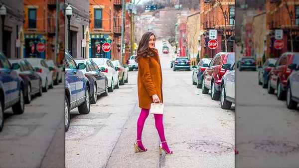 Bright pink tights