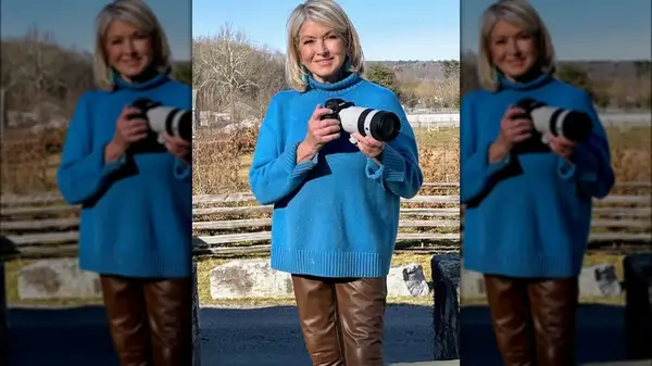 martha stewart in leather pants