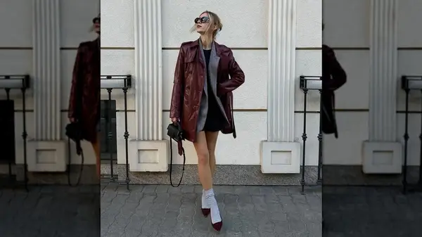Dark cherry red coat